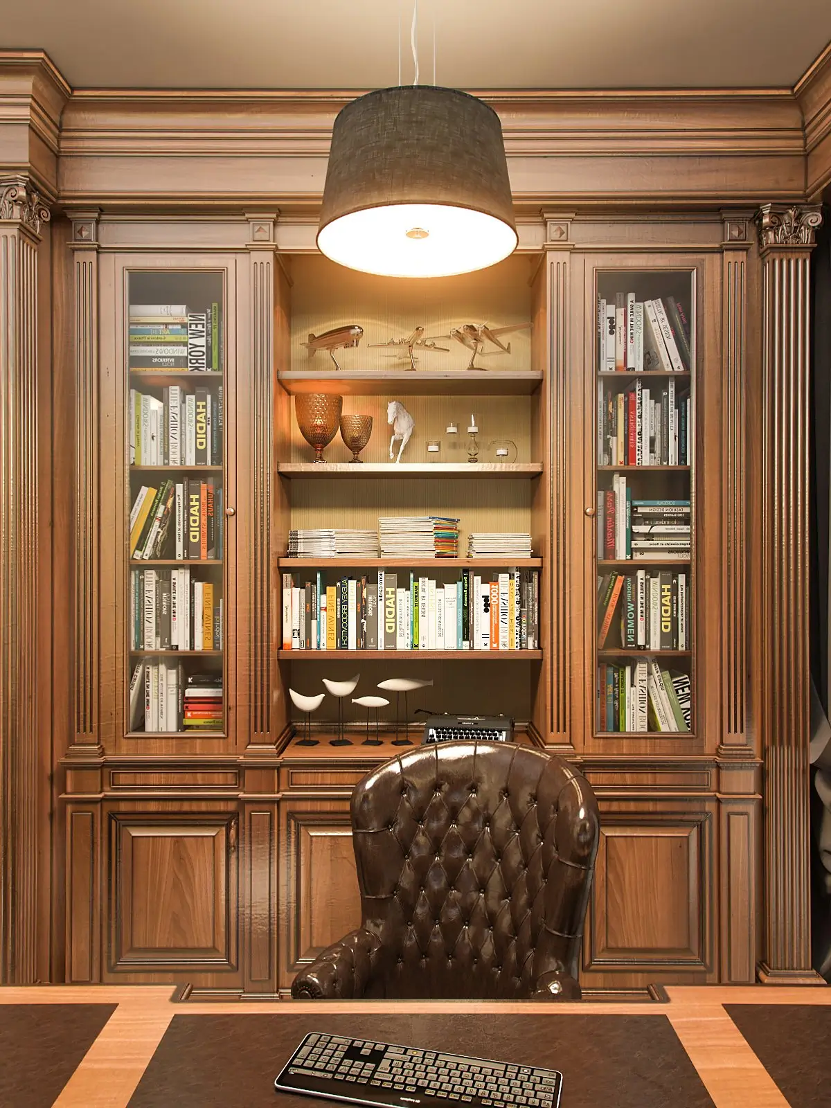 Кабинет с шкафом для книг