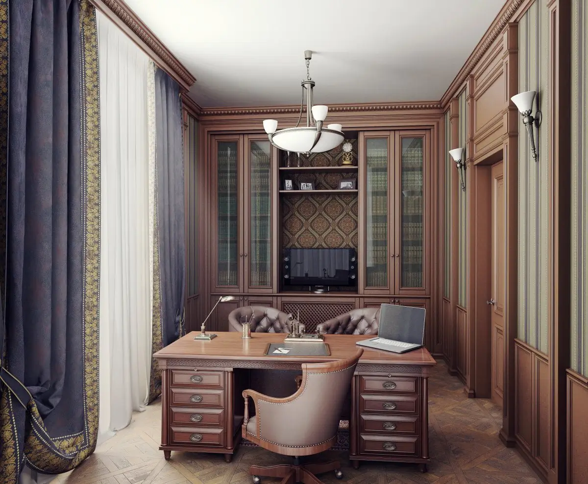 Кабинет с шкафом для книг