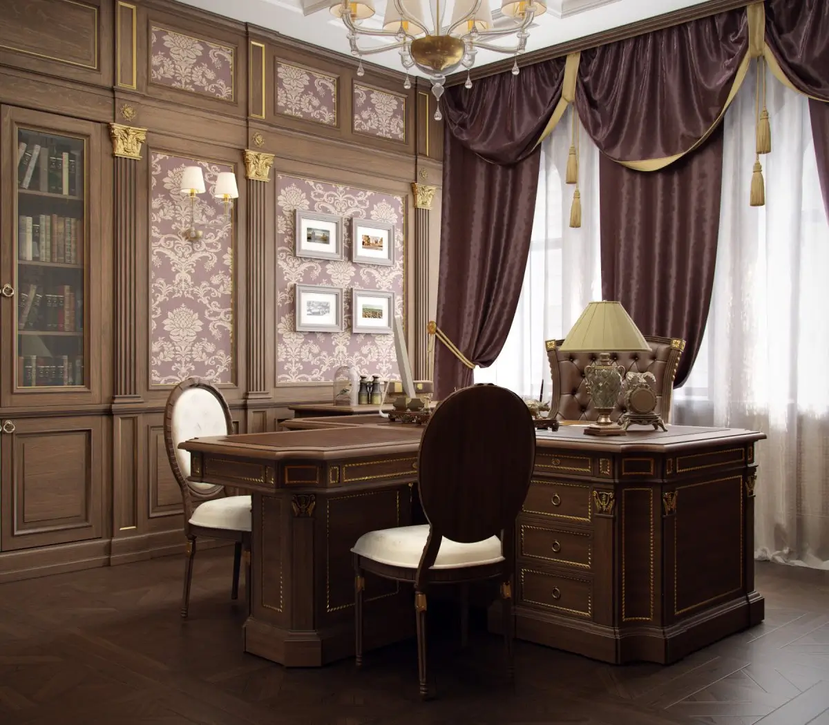 Кабинет с панелями буазери