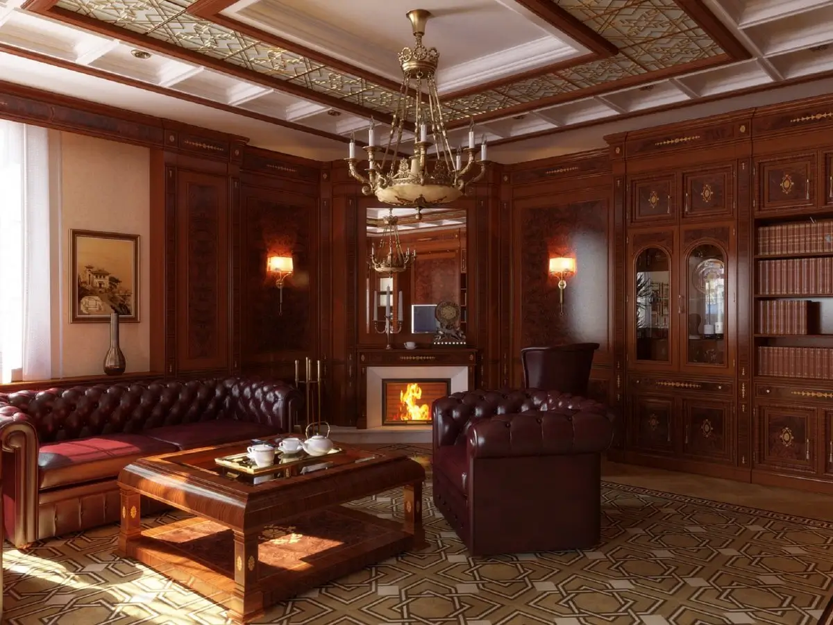 Кабинет из  красного дерева